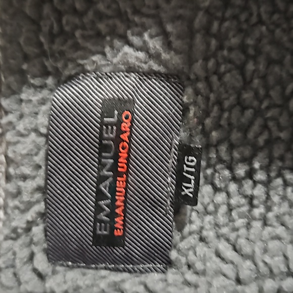 Emanuel ungaro fleece lined vintage sweater XL zip up front gray - Picture 2 of 6